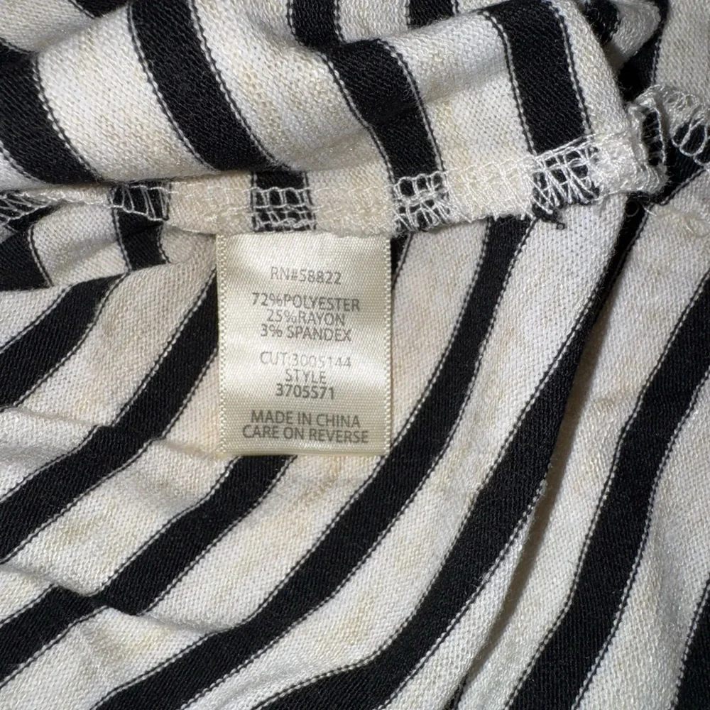 Max Studio Black and Cream Striped Tunic Top - Picture 5 of 5